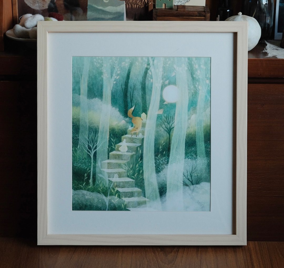 艺术微喷复制画 \ 森林深处的声音 \ 含框 \ 微瑕疵品 - 海报/装饰画/版画 - 纸 