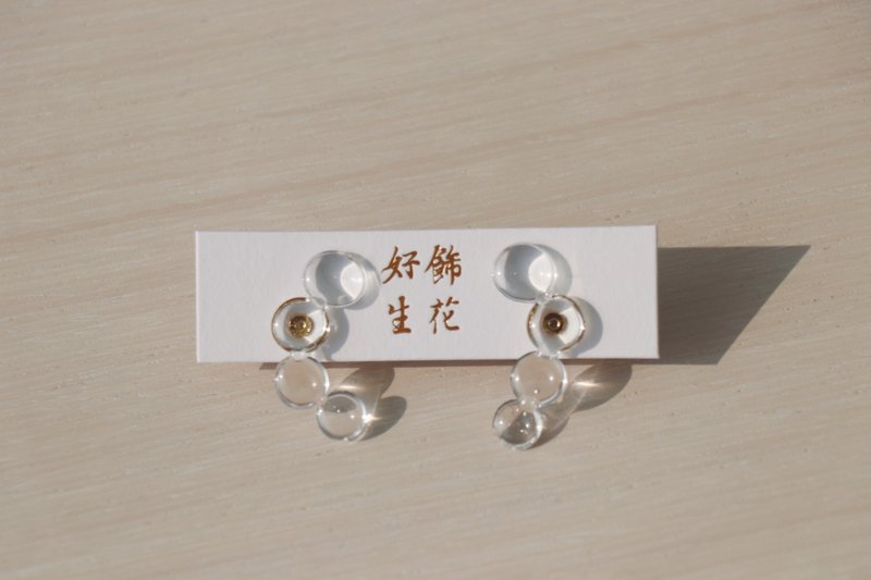 肆滴 no.5 - 耳环/耳夹 - 树脂 透明
