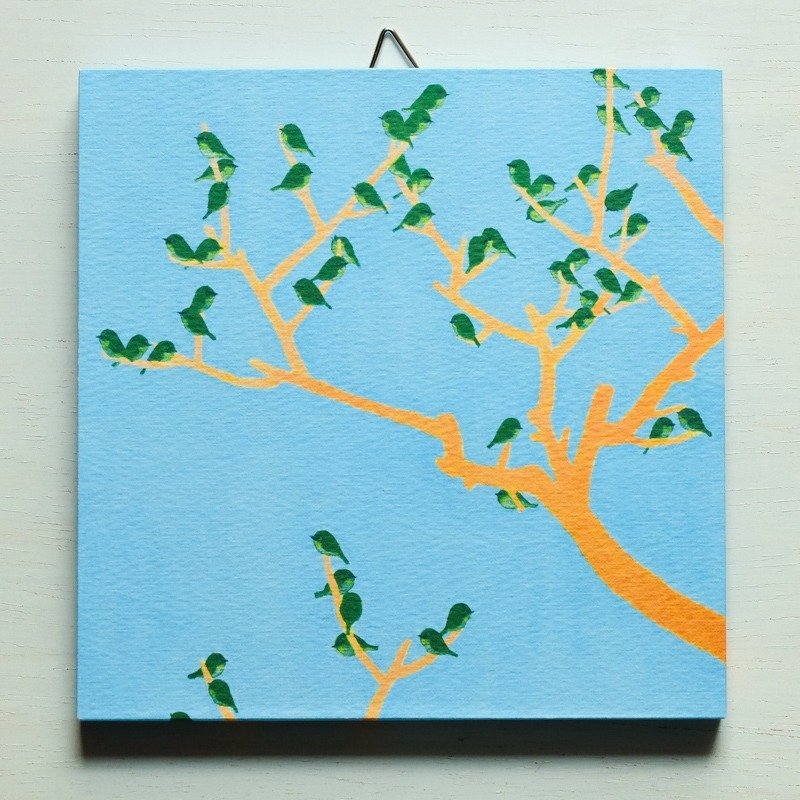 Art panel No.68 / The Definition of Beauty // tree x bird // - 海报/装饰画/版画 - 纸 蓝色