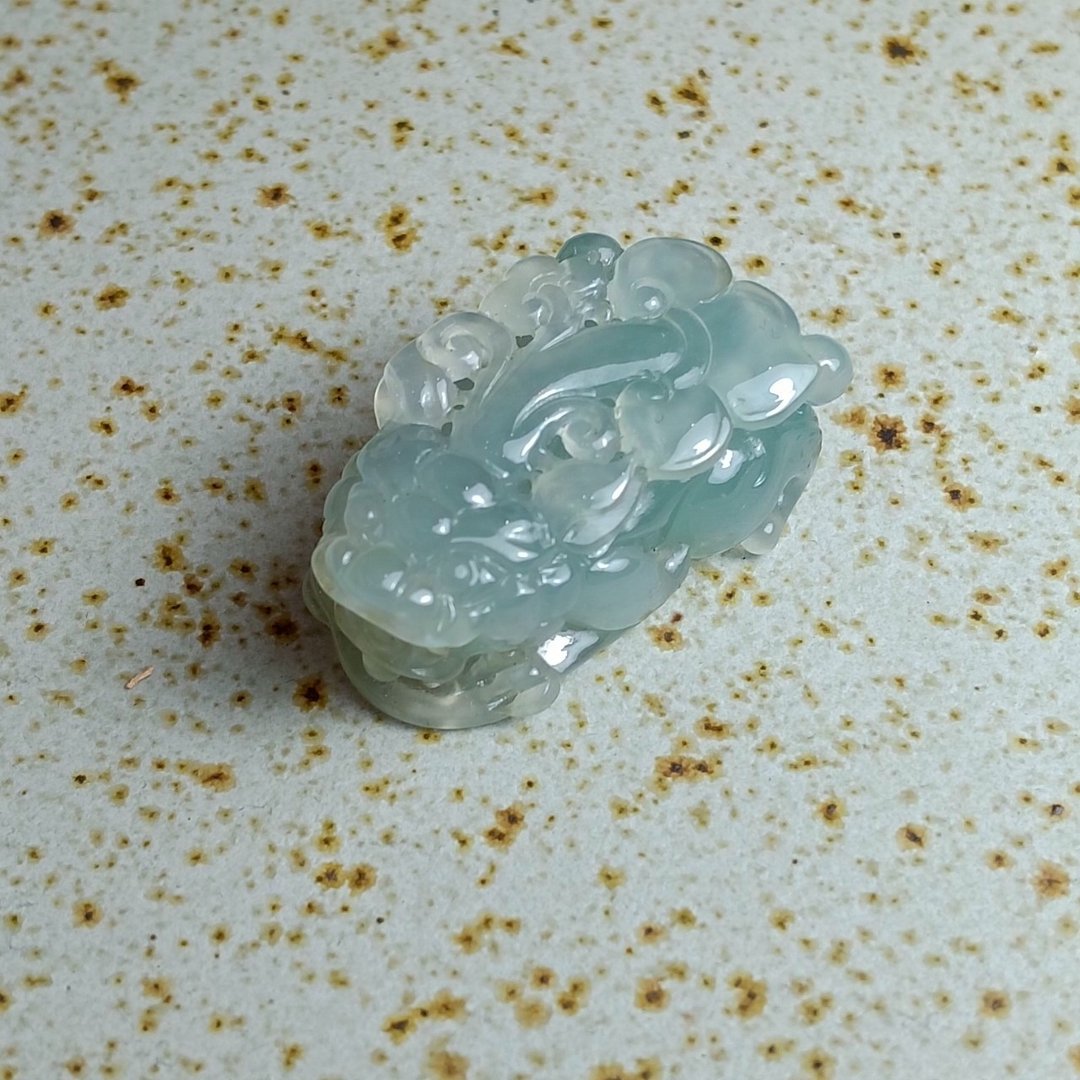 J0209天然翡翠A货 . 玻冰湖水貔貅.招财.摆件. - 摆饰 - 玉石 