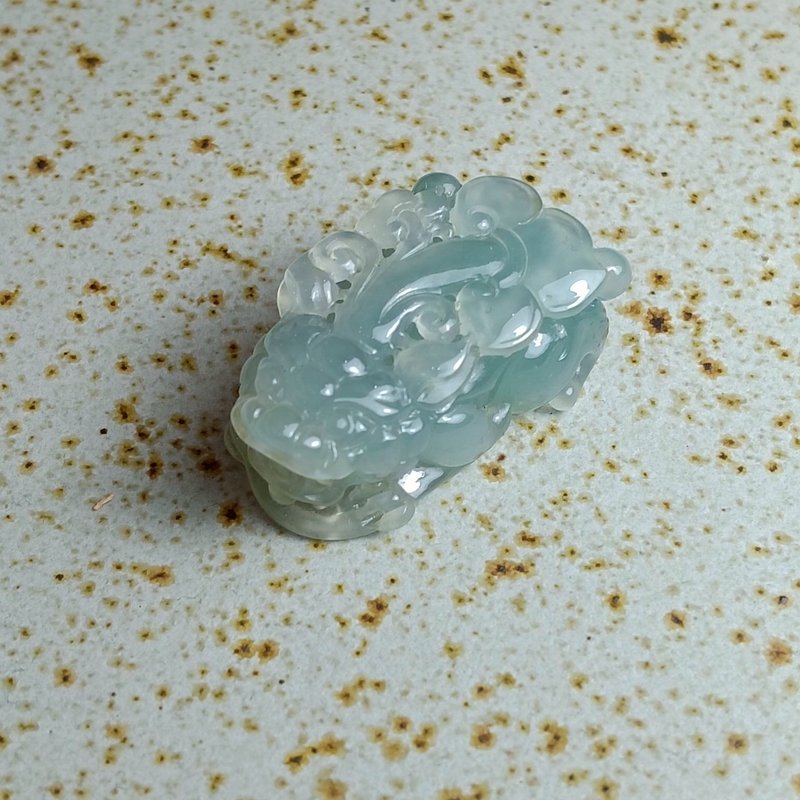 J0209天然翡翠A货 . 玻冰湖水貔貅.招财.摆件. - 摆饰 - 玉石 