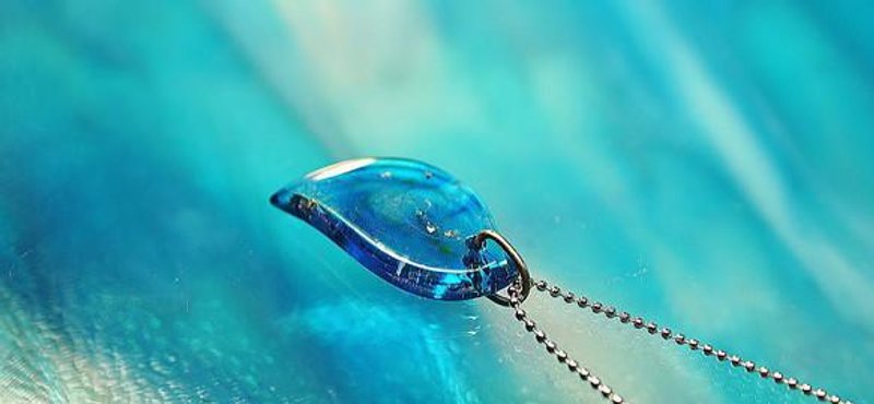 Morning dew Blue leaf - 项链 - 其他金属 