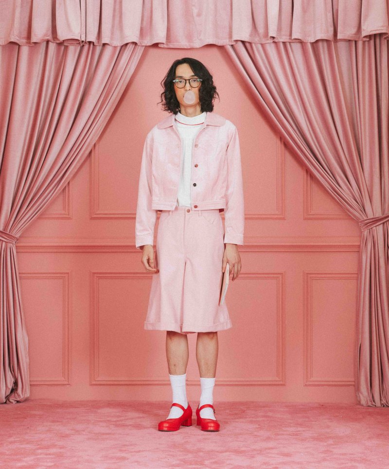 超宽松羊毛呢短裤 - 女装短裤 - 羊毛 粉红色