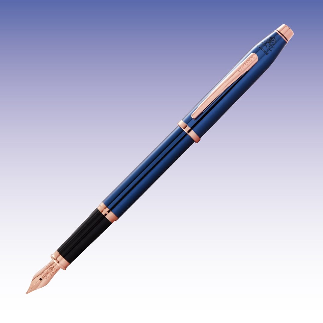 CROSS Century II半透钴蓝色PVD玫瑰金钢笔免费刻字  (原厂正货) - 钢笔 - 其他金属 蓝色