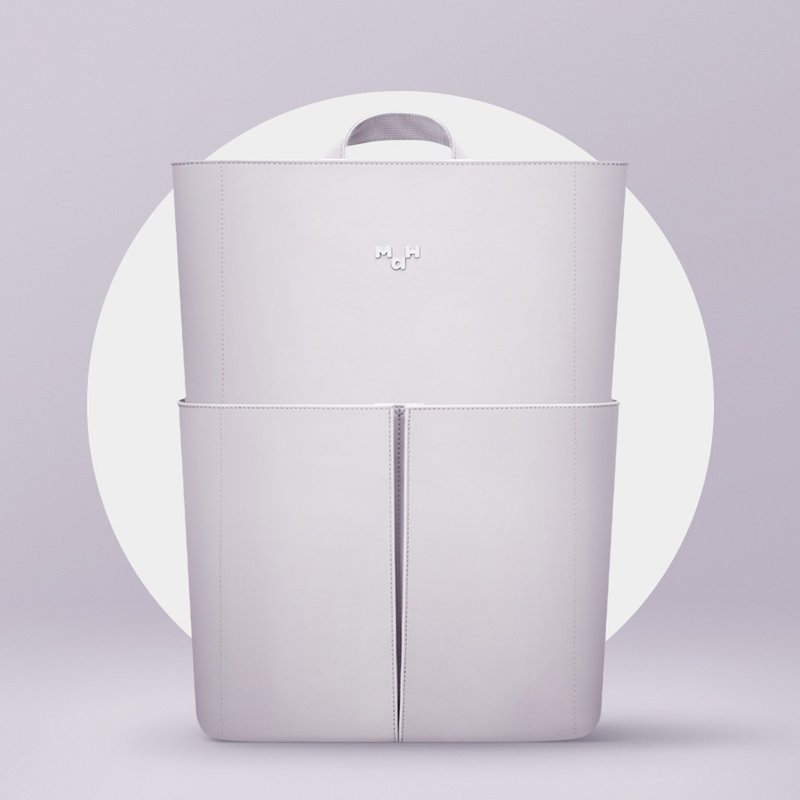 MAH 大學生書包 大容量高中生雙肩包 通勤電腦背包男 - 后背包/双肩包 - 人造皮革 紫色