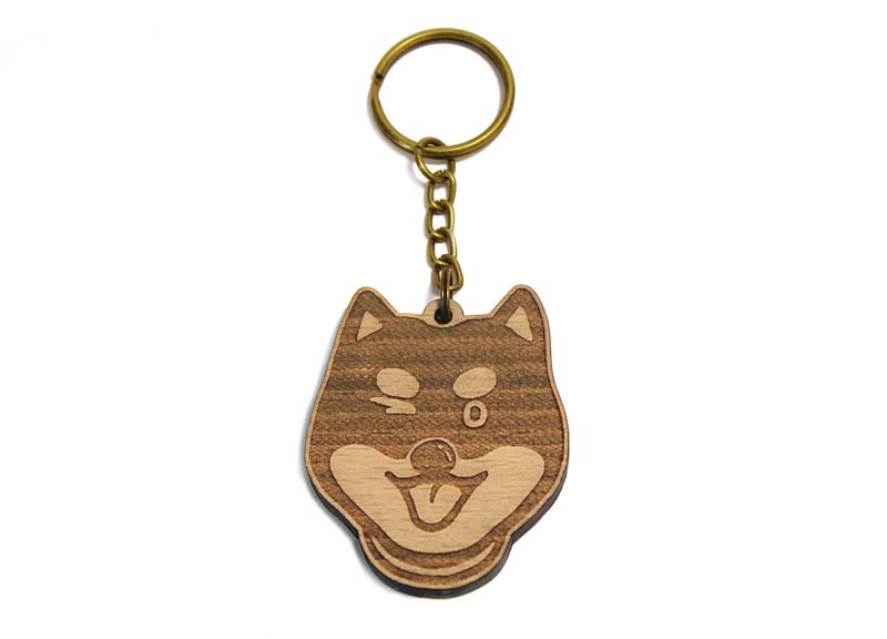 柴犬 / 黑柴 / 毛小孩 / 宠物/狗狗/木作/原木钥匙圈 /送礼/定制 - 钥匙链/钥匙包 - 木头 