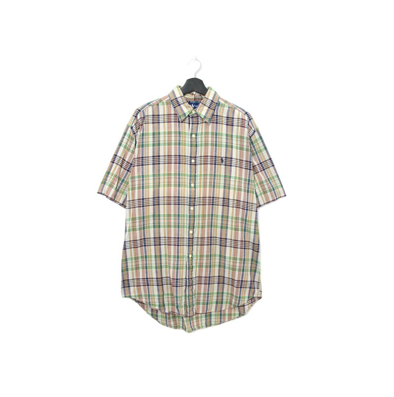 Back to Green-品牌衬衫 polo 蓝黄绿 格纹 d-02 vintage shirt - 男装衬衫 - 棉．麻 