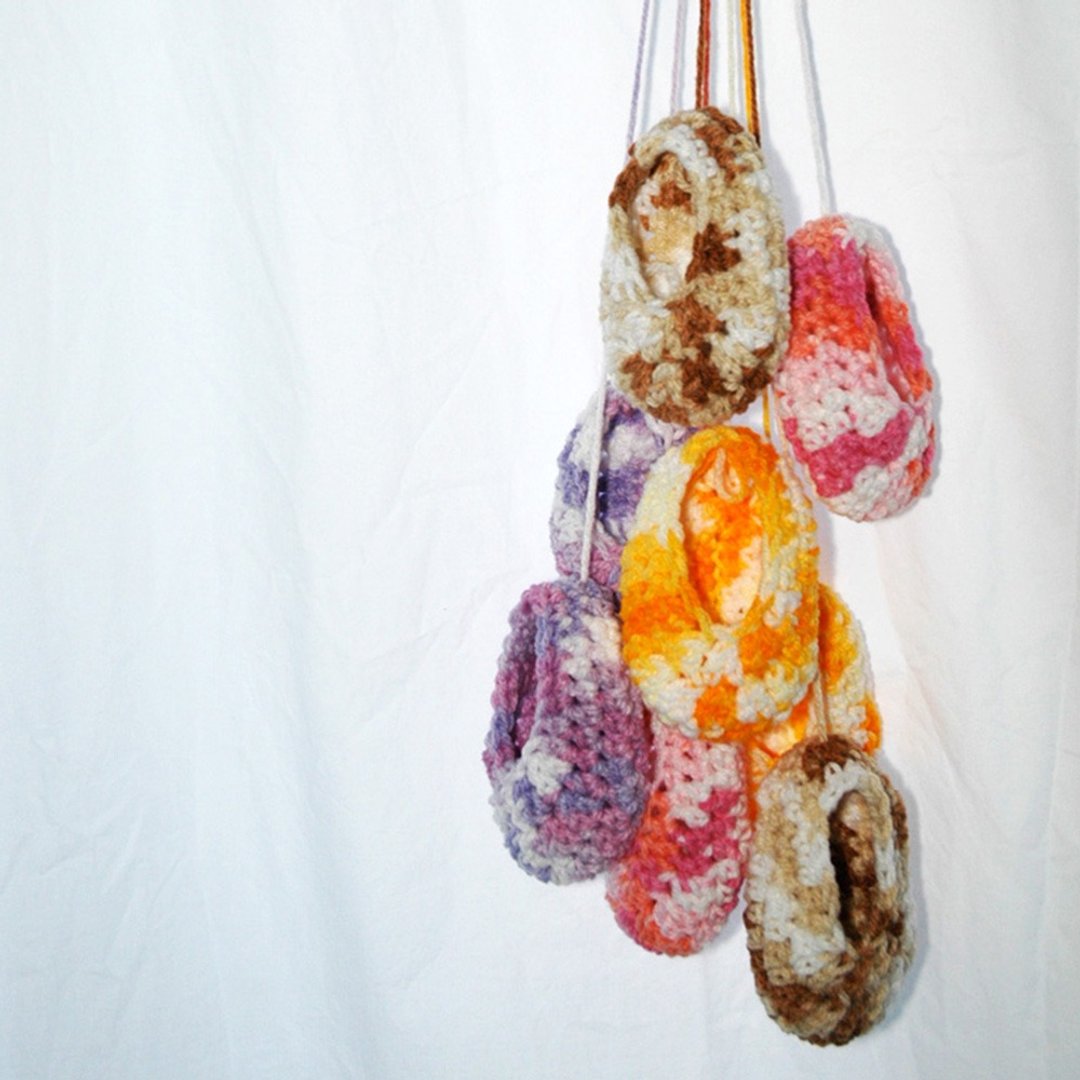 Rainbow Baby Booties Crochet Shoes, Socks, Warmer, Footwear - Autumn Winter Sock - 婴儿鞋 - 压克力 多色