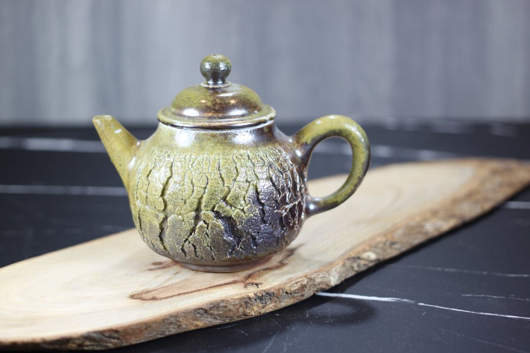 【送礼好物】柴烧天然落灰 爆裂茶壶 名家叶敏祥手工作品 - 茶具/茶杯 - 瓷 