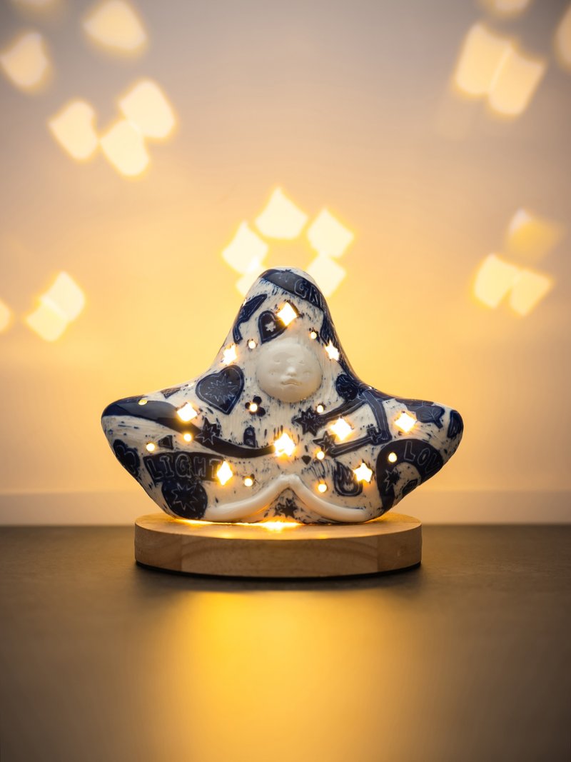 天使故事陶瓷灯装饰 附有真品证书 - 摆饰 - 瓷 白色