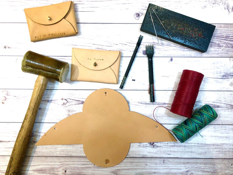 【皮件手作】万用手缝牛皮信封小卡包 一人成团 父亲节 礼物 - 皮件 - 真皮 