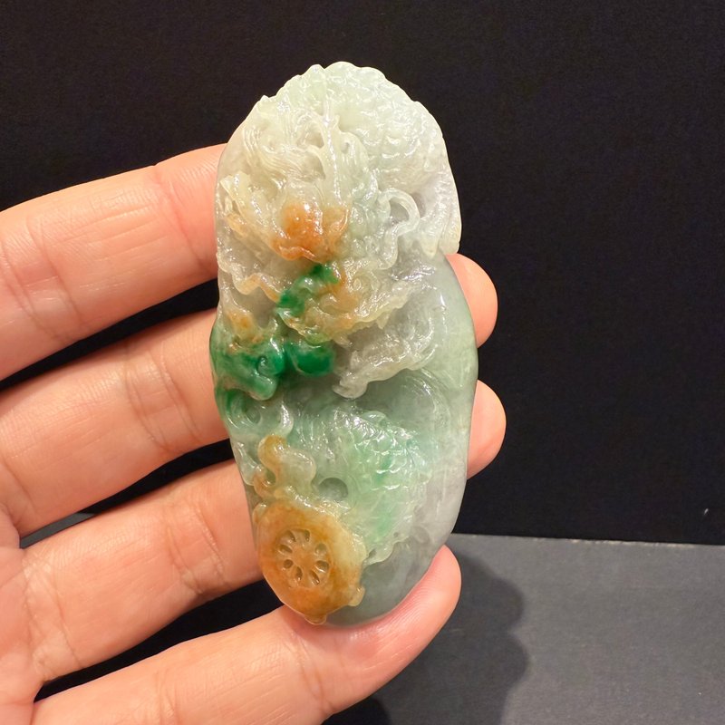 龙起云海・掌舵转运 天然翡翠雕件 70.8×34.8×18.8mm - 其他 - 玉石 