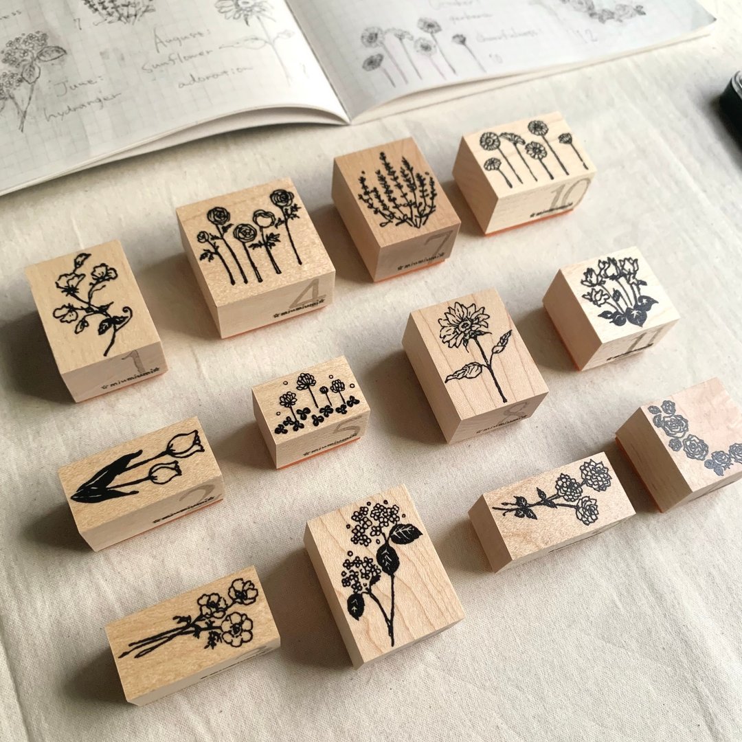 橡皮章【点缀季节的诞生花印章】 - 印章/印台 - 其他材质 