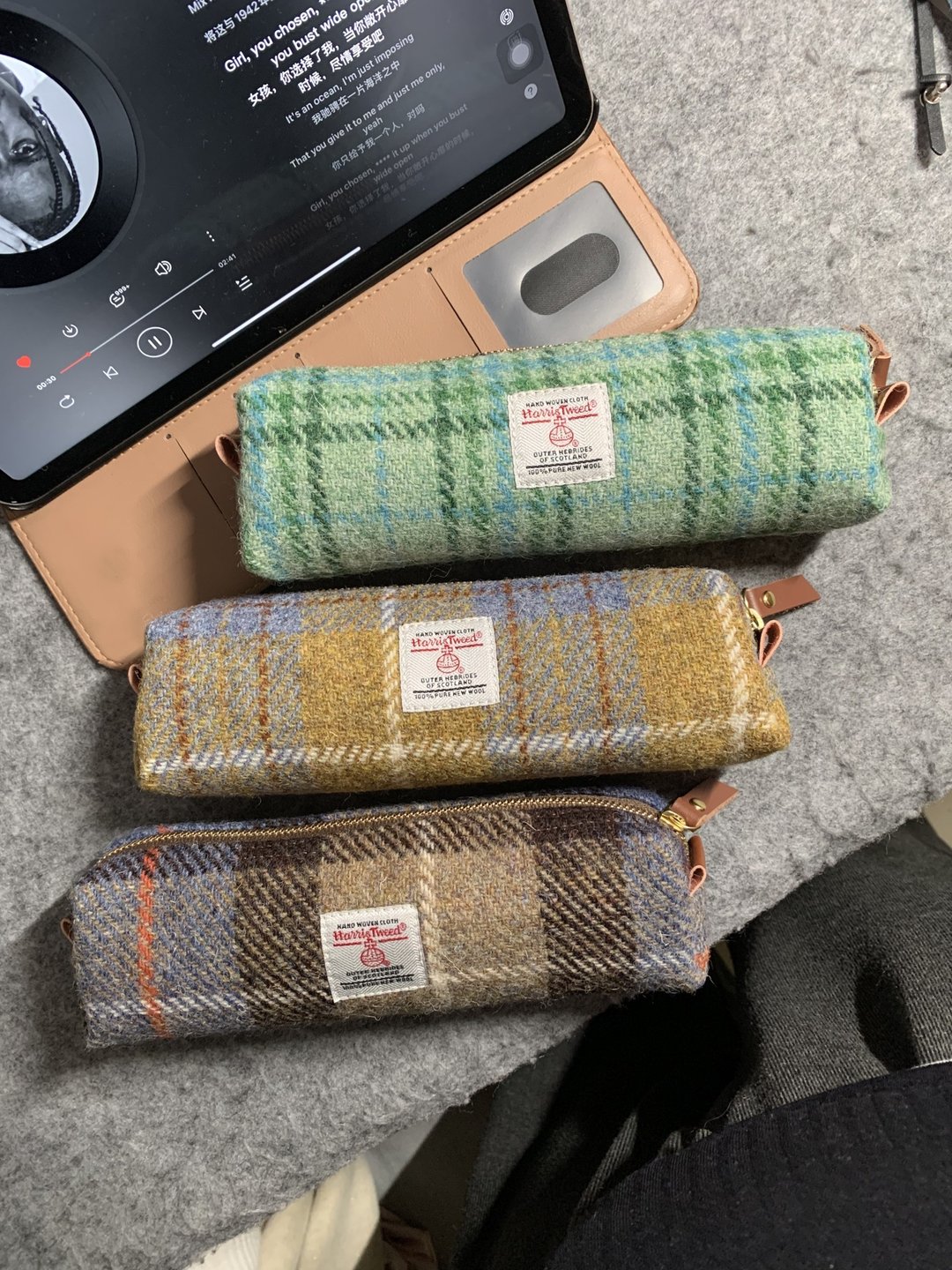 Harristweed粗花呢布艺笔袋哈里斯原创手工收纳大容量简约文具袋 - 铅笔盒/笔袋 - 羊毛 