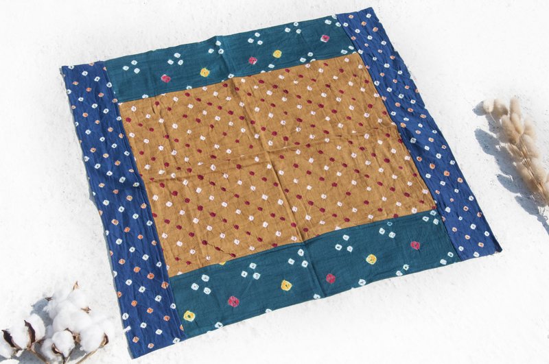 印度纯绵方巾 手工方巾 拼布方巾 扎染方巾 丝巾 头巾 领巾-海洋 - 领结/领巾 - 棉．麻 多色