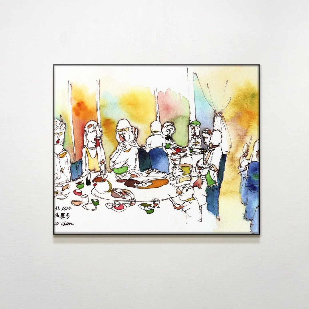 饭局 / Lara Chen.插画.挂画.公平交易.家居布置.空间装潢 - 海报/装饰画/版画 - 防水材质 