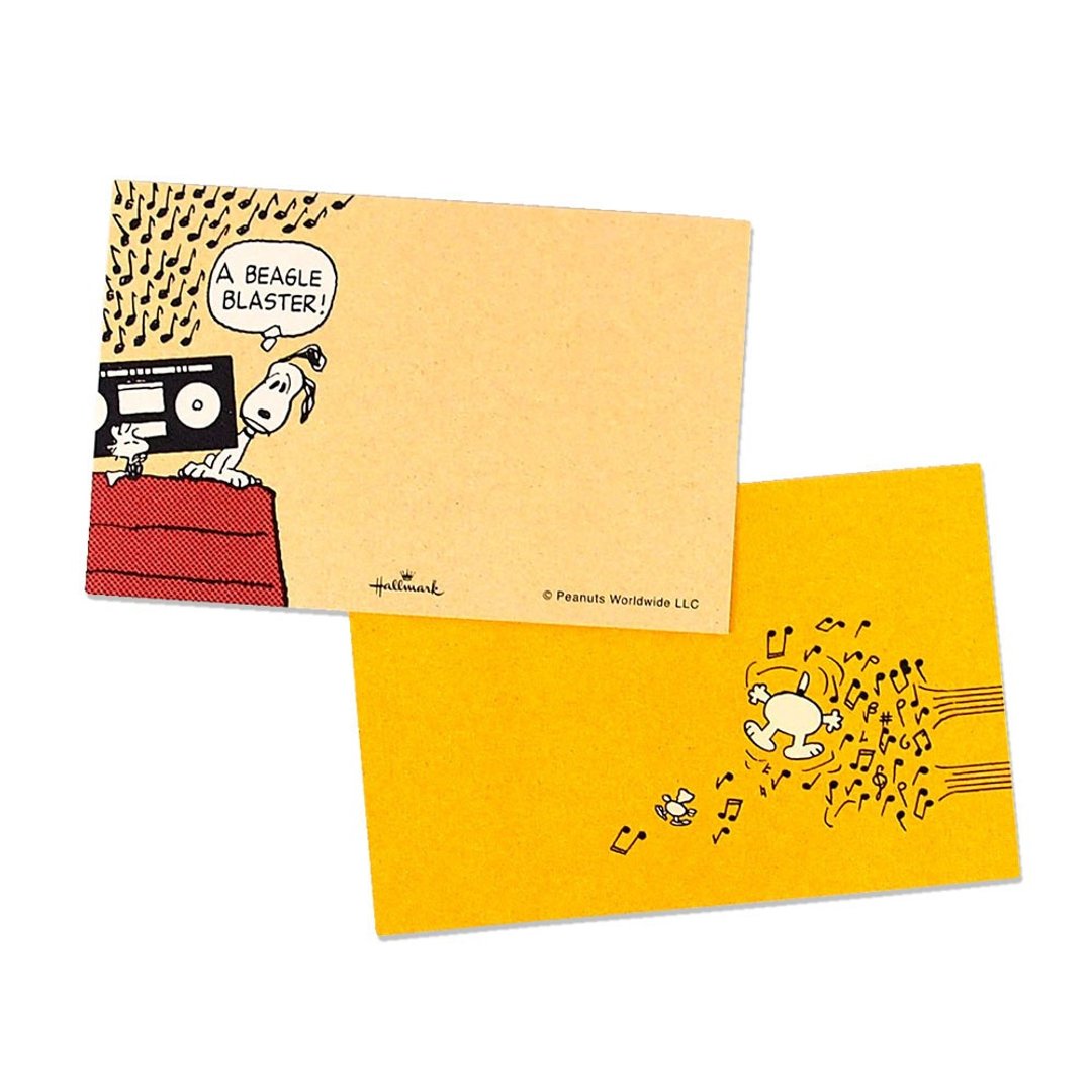 Snoopy听音乐 8入【Hallmark-Peanuts 史努比-JP礼物卡】 - 卡片/明信片 - 纸 卡其色
