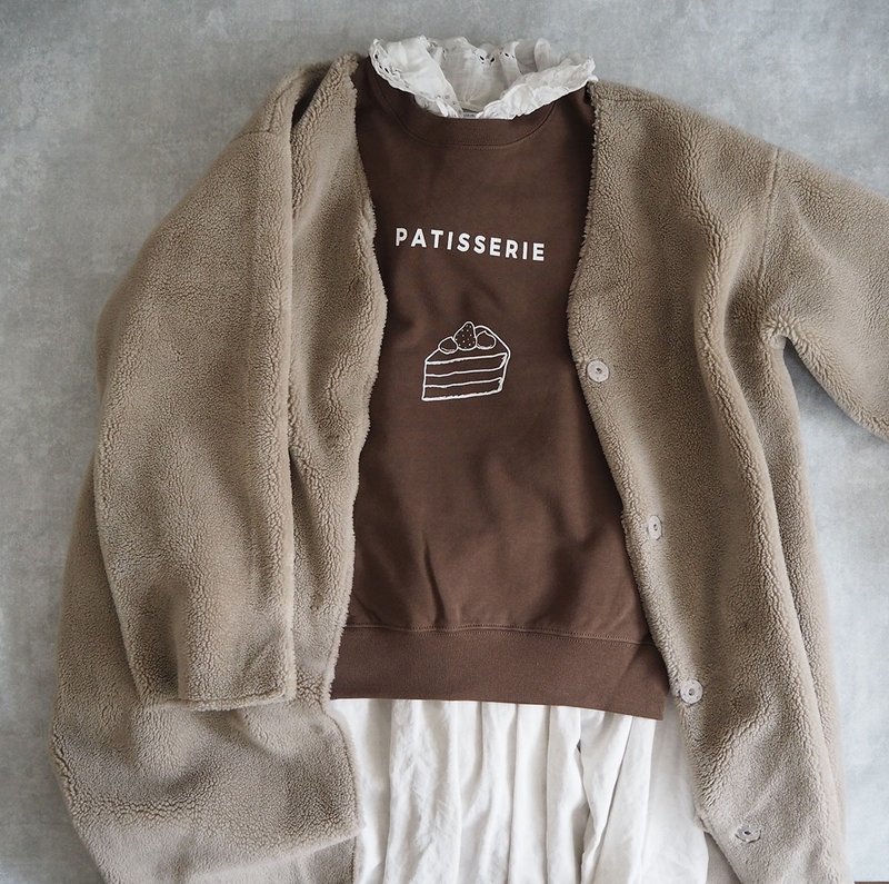 apron sweatshirt Brown adult - 女装上衣 - 棉．麻 咖啡色