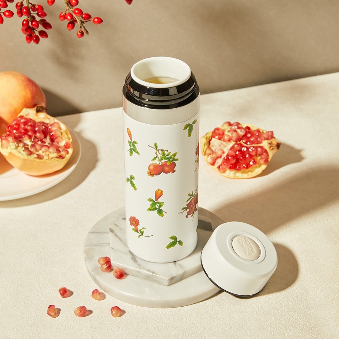 石榴花开保温杯 / 雪花白 330ml - 保温瓶/保温杯 - 不锈钢 白色