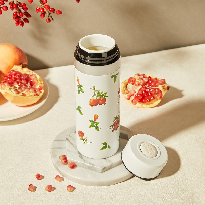 石榴花开保温杯 / 雪花白 330ml - 保温瓶/保温杯 - 不锈钢 白色