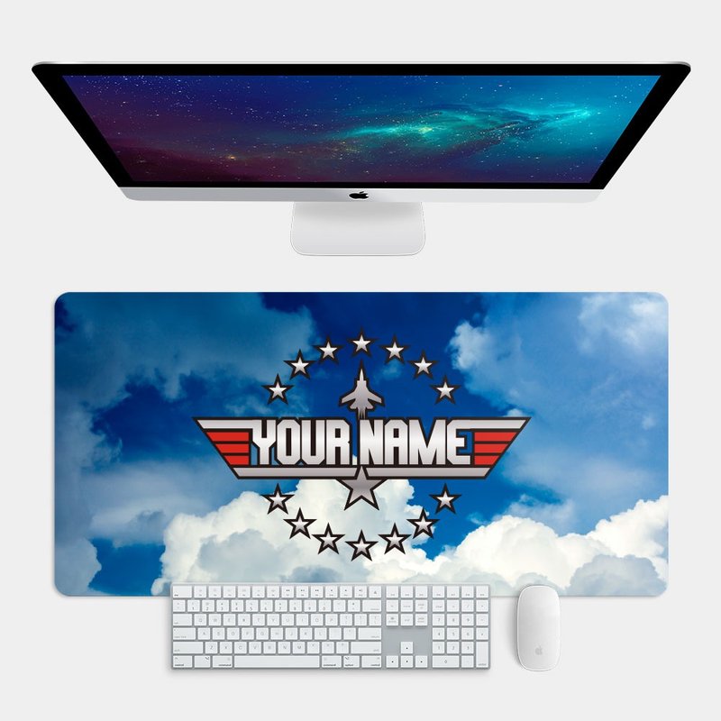 定制化英文名 捍卫战士 Top Gun 大尺寸 电竞鼠标垫 桌垫 PS015 - 鼠标垫 - 橡胶 蓝色