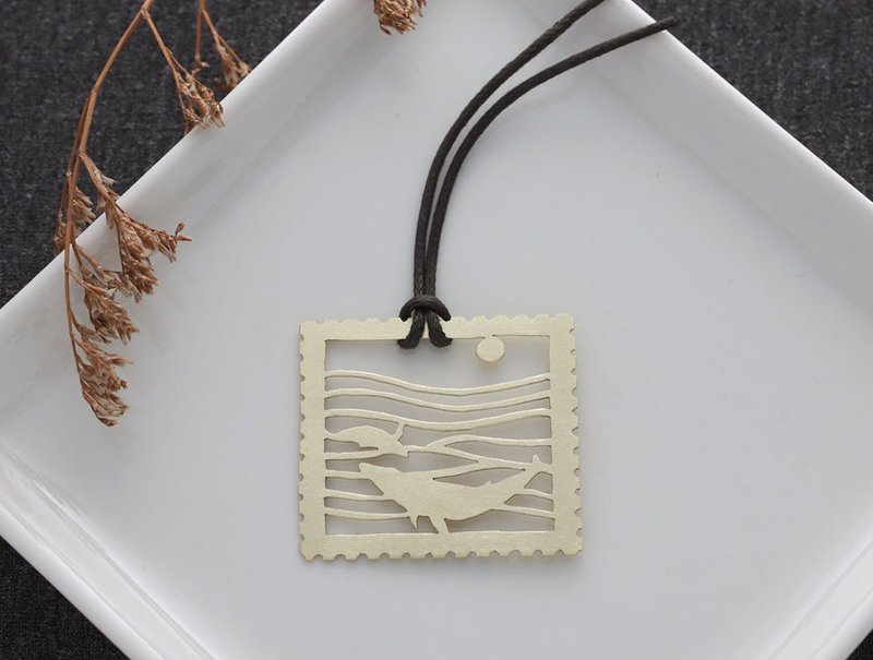 ni.kou 黄铜 雕花 邮票 鲸鱼 动物 书签系列 - 大翅鲸宝宝 / 妈妈 - 书签 - 其他金属 