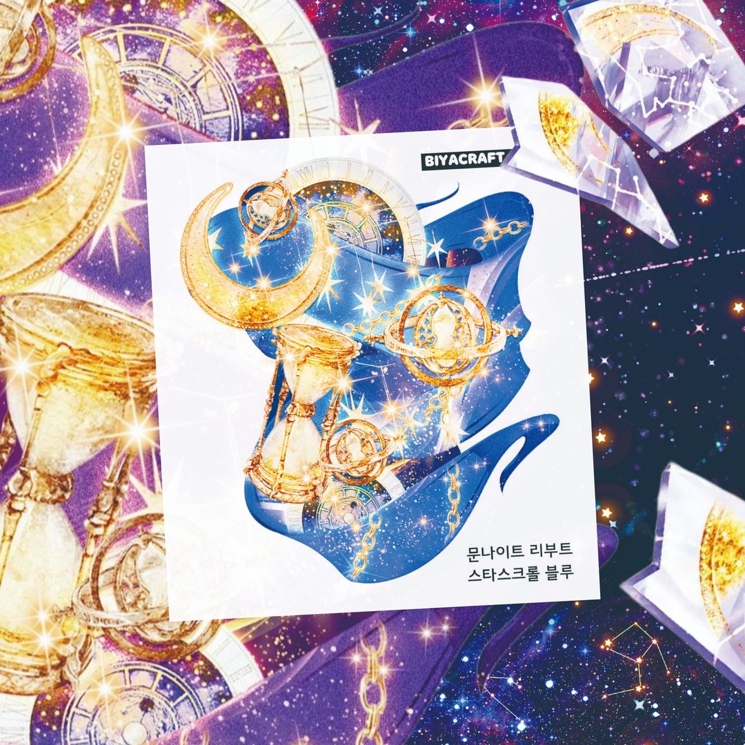 月夜 星辰卷轴 - 贴纸 - 纸 红色