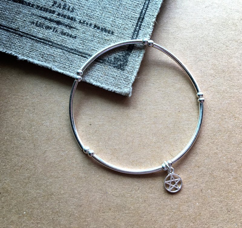 ~米+熊~ "弯弯 " /银管手链 / 925纯银手链 / 925 silver bracelet - 项链 - 其他金属 银色