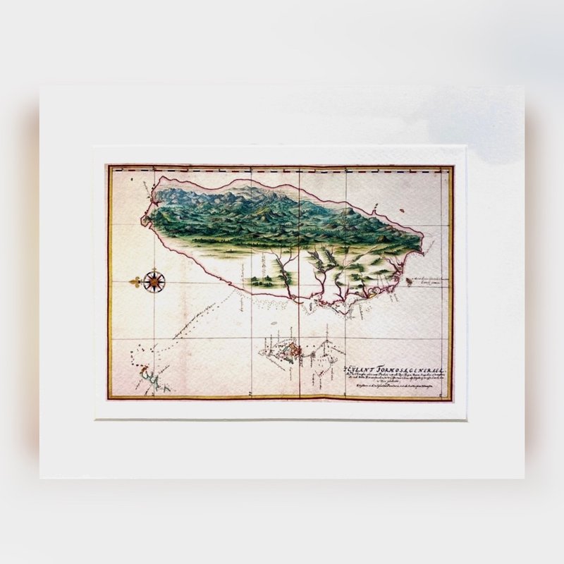 本店独立印制 - 十七世纪福尔摩沙古地图 - 大地图集内页 - 海报/装饰画/版画 - 纸 白色
