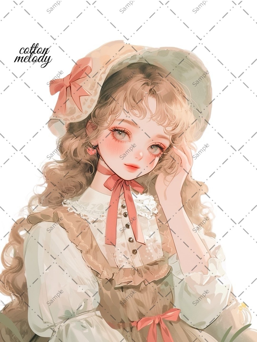 original sticker no.1052 人物贴纸 原创贴纸 人物贴纸 女孩贴纸 原创人物贴纸 - 贴纸 - 纸 