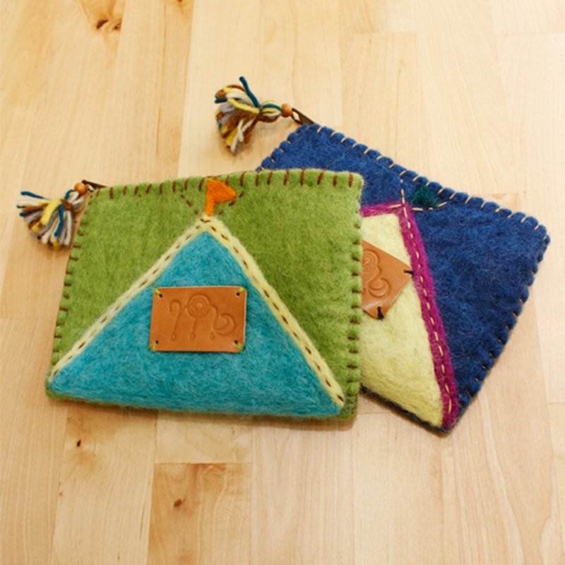  Tipy Felt Pouch - 化妆包/杂物包 - 羊毛 蓝色