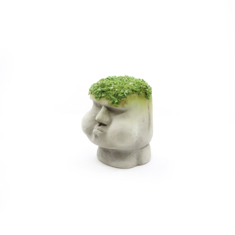 Mossy MOAI Aromastone - 闹脾气摩艾石像 等到都长青苔版 - 摆饰 - 水泥 灰色