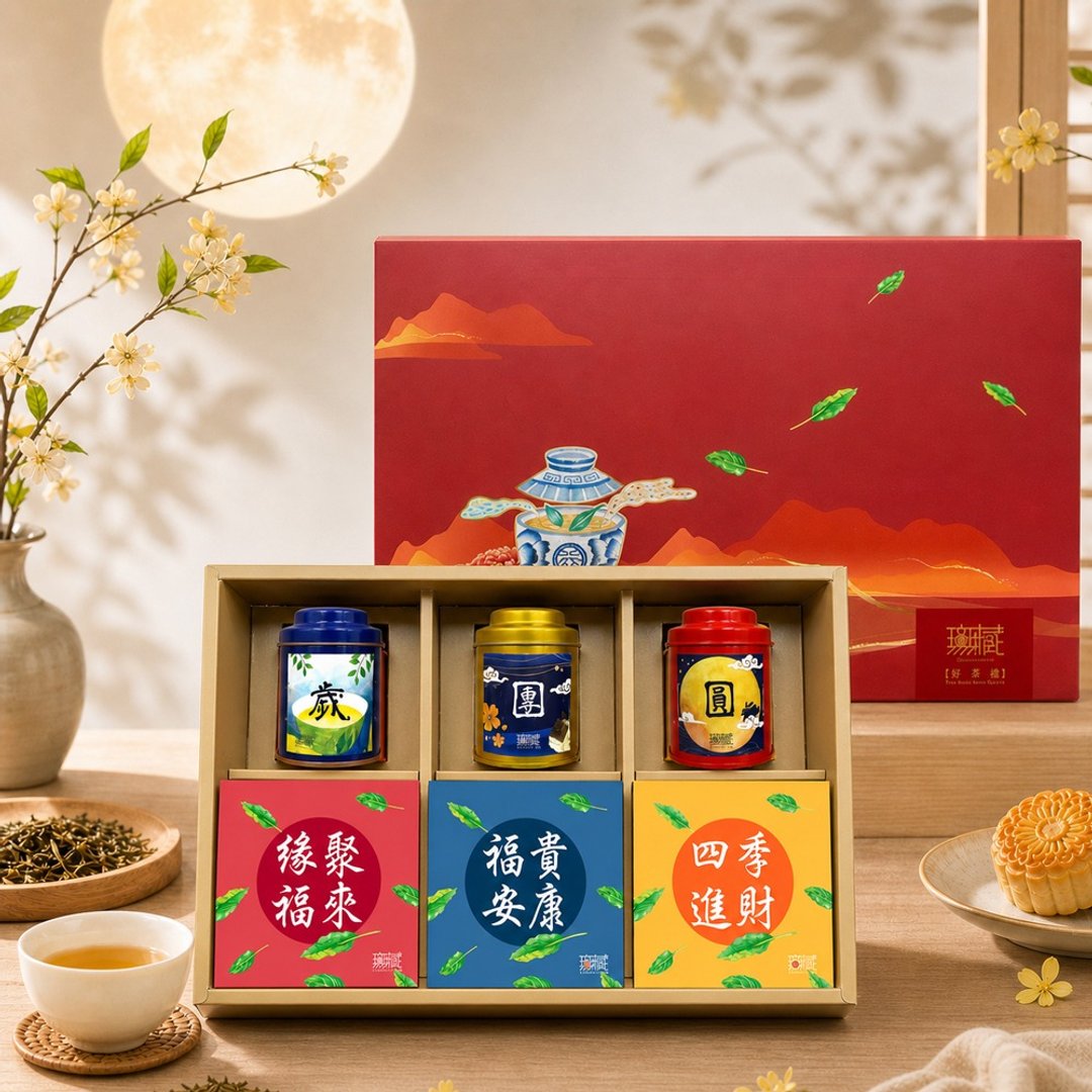 Q3【无藏】中秋公益经典茶叶 + 茶食礼盒【岁团圆】(3 茶 +3 茶食) - 零食/点心 - 新鲜食材 多色