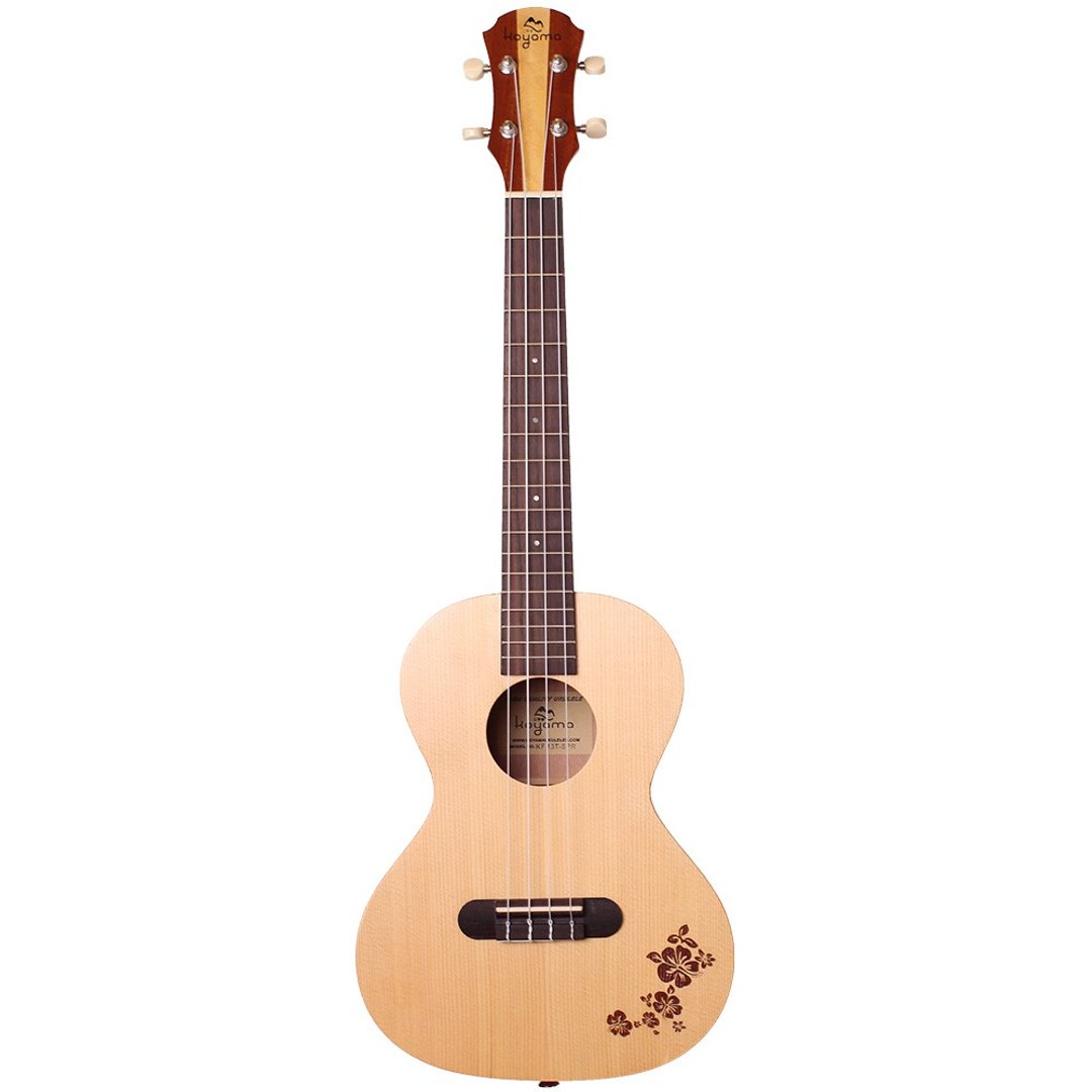 KF13T-SPR 26寸乌克丽丽 云杉单板 扶桑花雕刻 Solid Tenor - 吉他/乐器 - 木头 咖啡色
