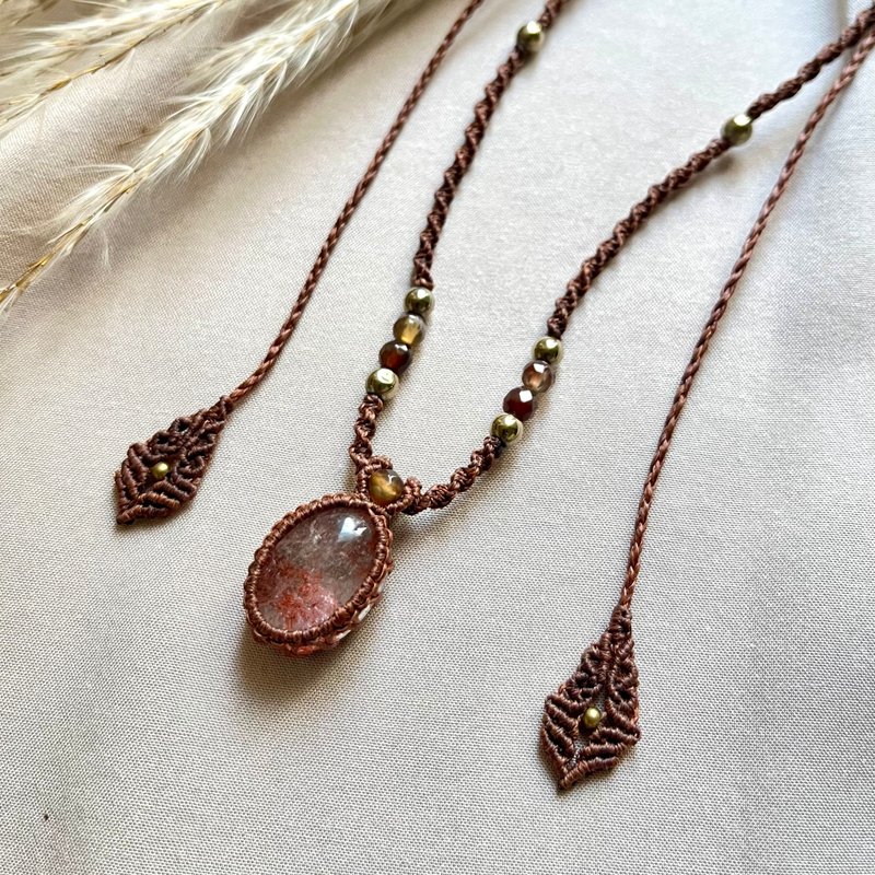 异象水晶/条纹玛瑙编织项链 - 项链 - 水晶 咖啡色