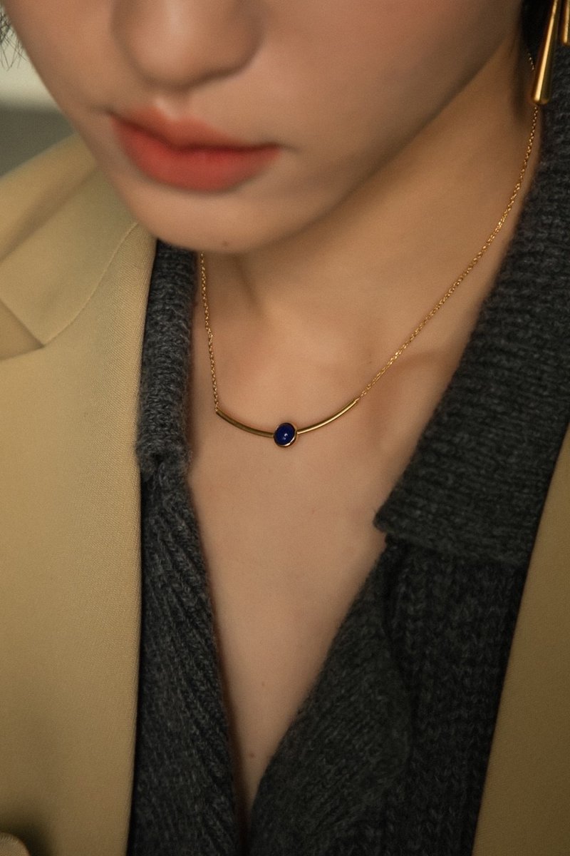 青金石星球项链 - 项链 - 水晶 蓝色