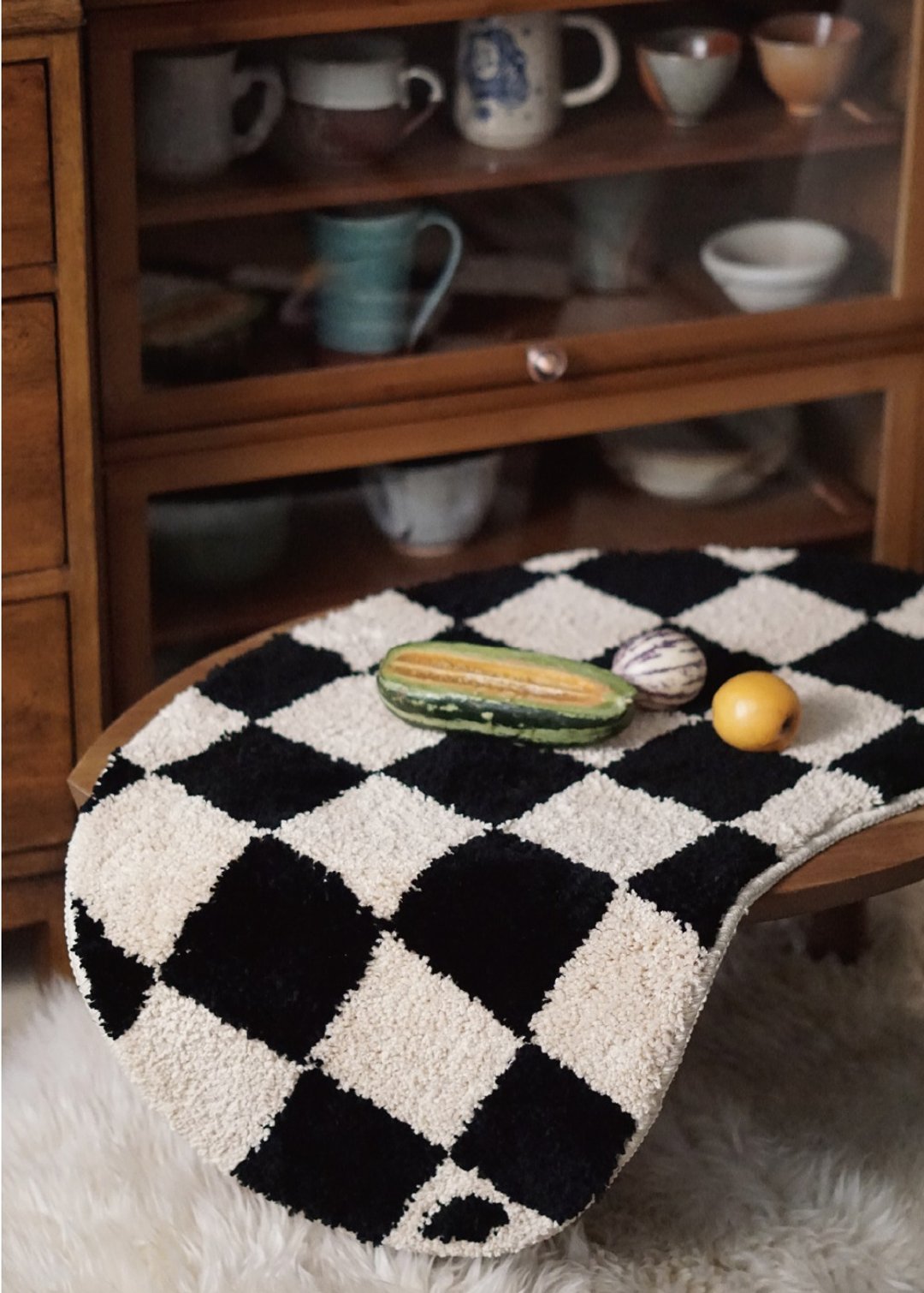 BeanRug 黑白棋盘格豆豆 超厚實防滑地毯 臥室/門墊/浴室/客廳 - 地垫/地毯 - 聚酯纤维 