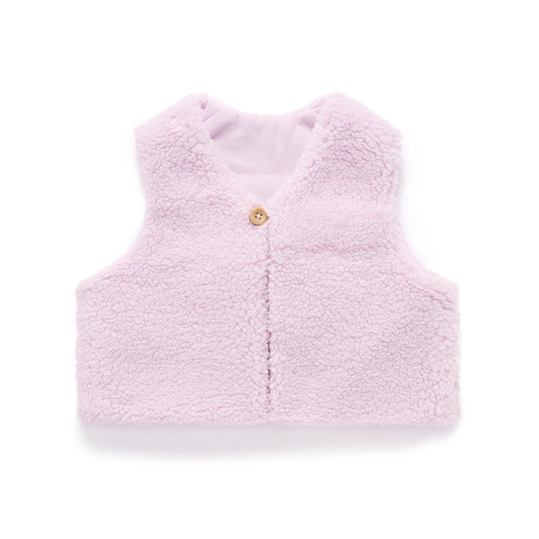 澳洲Purebaby有机棉婴童刷毛双面背心 6M~2T 粉红色 - 童装上衣 - 棉 