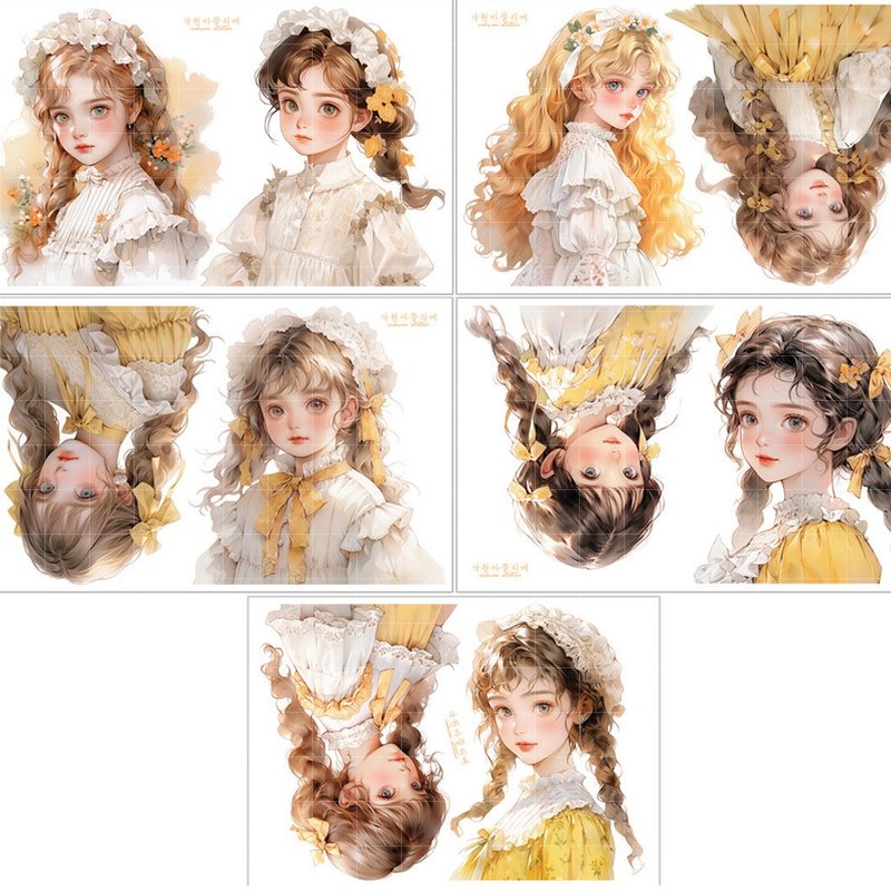 原创贴纸 人物贴纸 女孩插画贴纸 0006 nakwon atelier - 贴纸 - 纸 