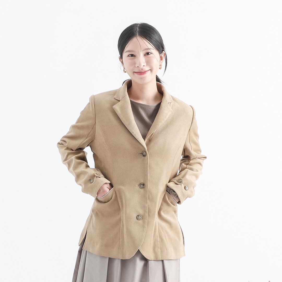 Fanchen_凡尘裁片西装外套_24AF302_棕 - 女装休闲/机能外套 - 聚酯纤维 黑色