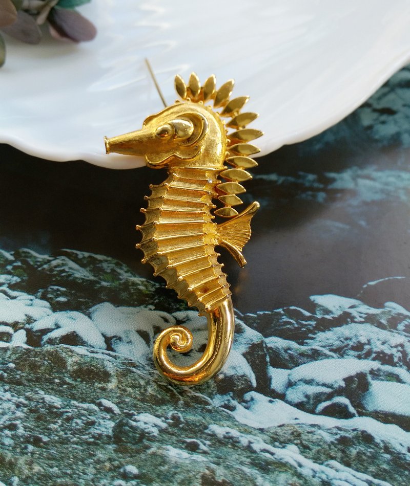 西洋古董饰品。VENDOME 霸气 海马 别针 - 徽章/别针 - 其他金属 金色