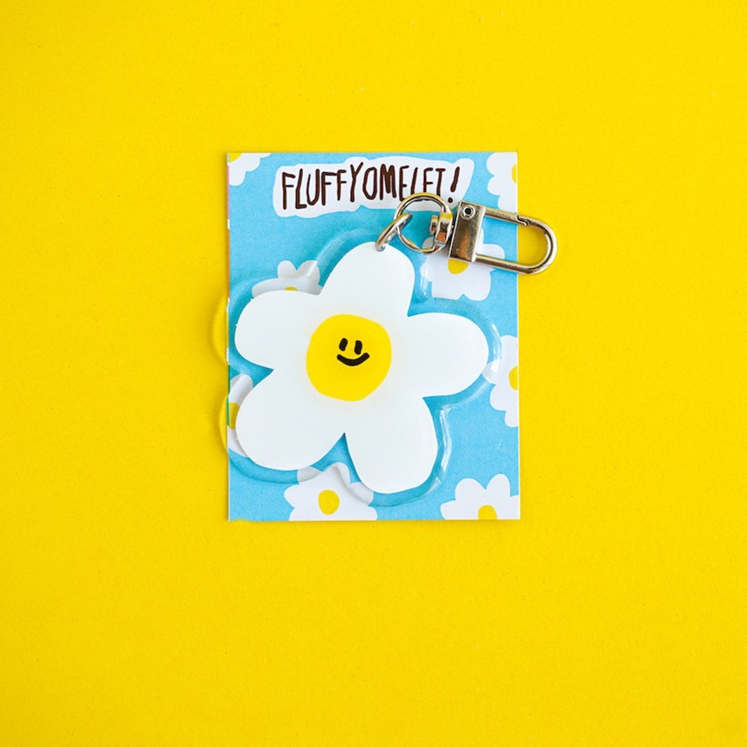 Fluffy Omelet - KEYCHAIN / 别针 / PHONE GRIP - 雏菊 - 吊饰 - 压克力 多色