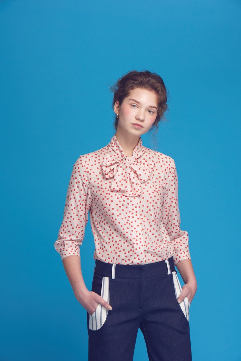 点点衬衫 - 女装衬衫 - 其他材质 红色