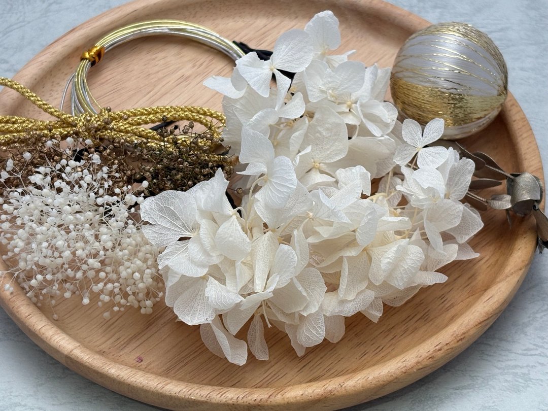 【手工制作】水引 × 干燥花发饰组合 - 发饰 - 其他材质 多色