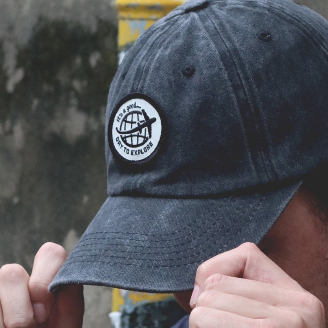 全球探险 黑色复古老帽 Global Explorer BURA Vintage Cap - 帽子 - 棉．麻 黑色