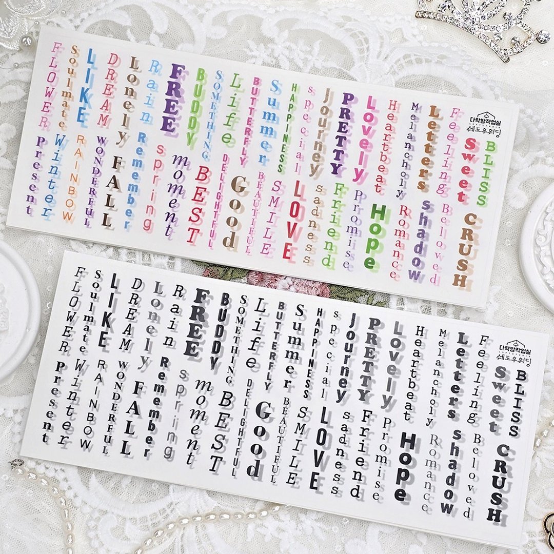 :阴影字 (Black/Color): 雾面透明贴纸 - 贴纸 - 其他材质 