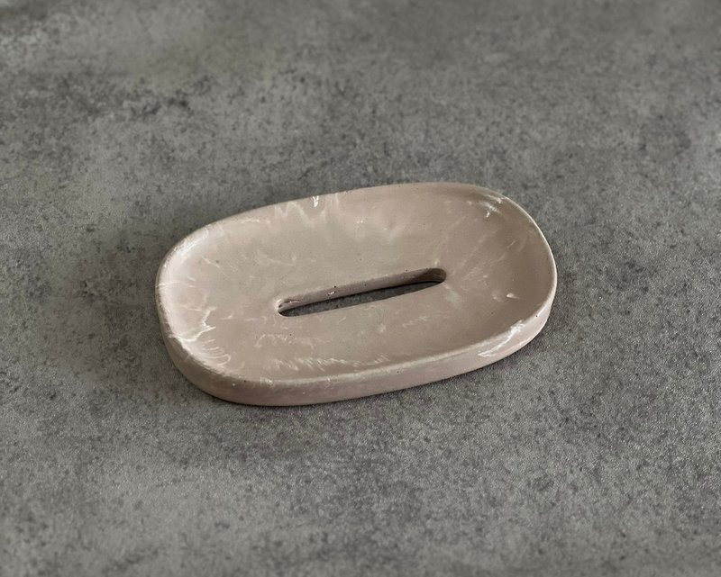 肥皂盒/淡咖色/扩香石/水泥/摆件/交换礼物/母亲节/香皂架 - 卫浴用品 - 环保材料 金色