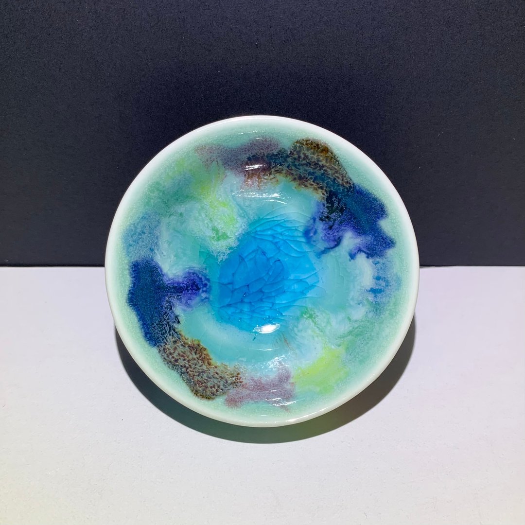 冰晶油画山水功夫杯 60ml 邱毓宁 莺歌烧 F9-03 - 茶具/茶杯 - 瓷 多色