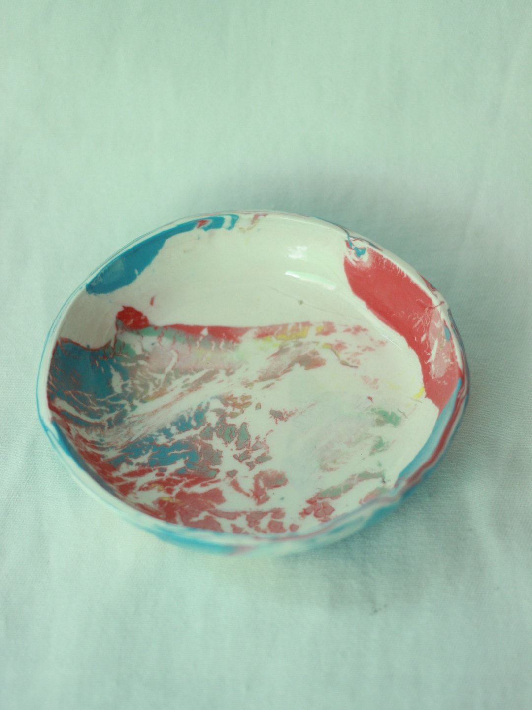 Nerikomi ceramics plate - 浅碟/小碟子 - 陶 多色