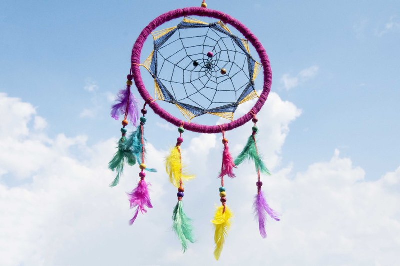 民族风 手工编织棉麻南美捕梦网吊饰dream Cather-Mandala曼陀罗 - 摆饰 - 羊毛 多色